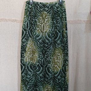 Josephine Chaus poly-Velvet Burnout  Paisley Maxi Pencil Skirt, size 6